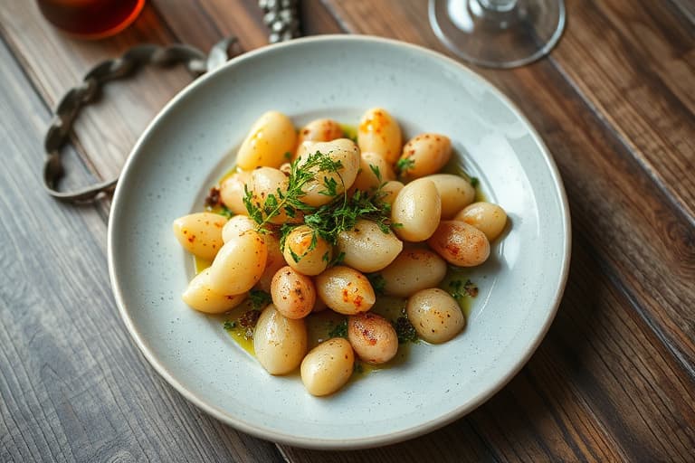 Røstede poteter med hvitløk, sitron og oregano