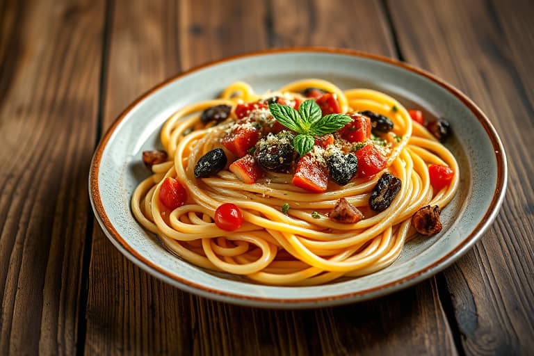 Pasta med tre oster, brunet