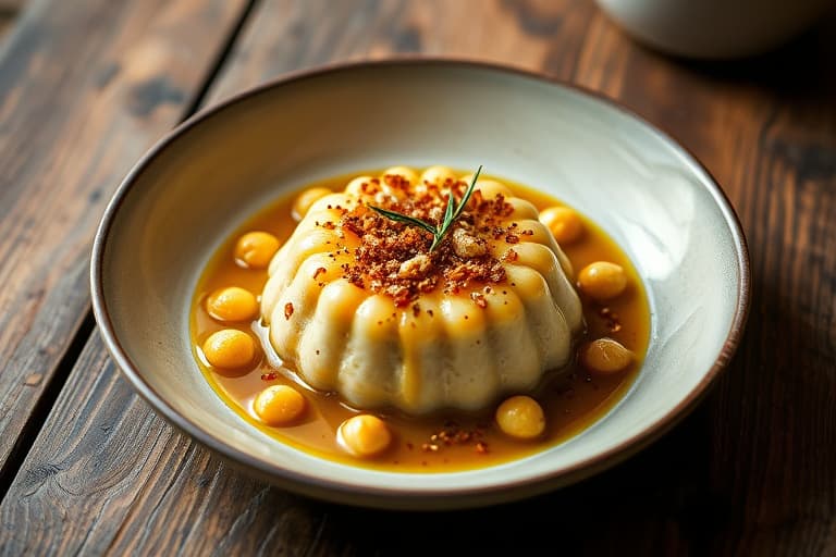 Søtpotetpudding med pekannøtter og ingefærkjeks-topping