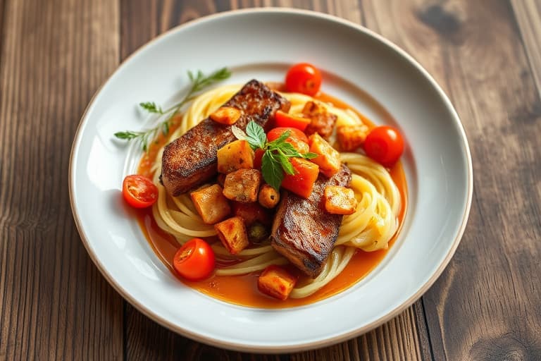 Stekte kyllingbryst med kikerter, tomater og paprika