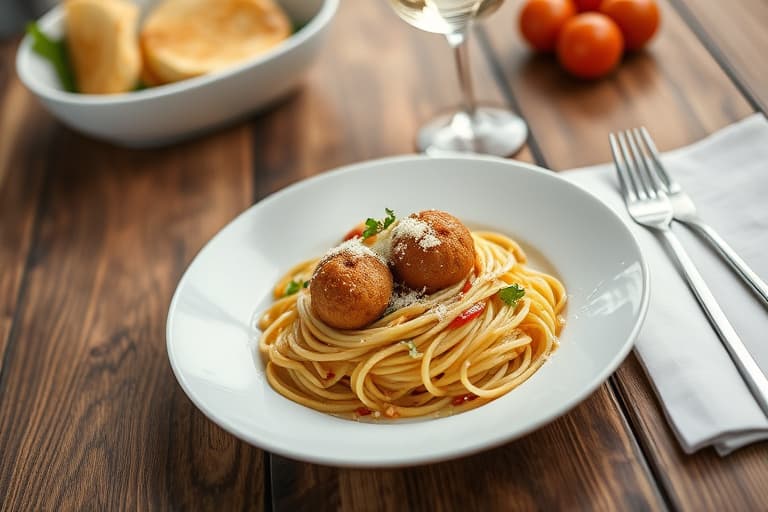 Spaghetti med sicilianske kjøttboller