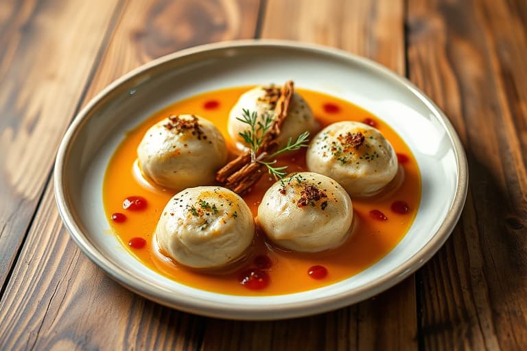 Søtpotetboller med tørkede syrlige kirsebær og kardemomme