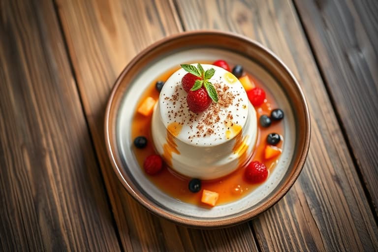 Søt granita med bjørnebær, ristet mandel og mynte