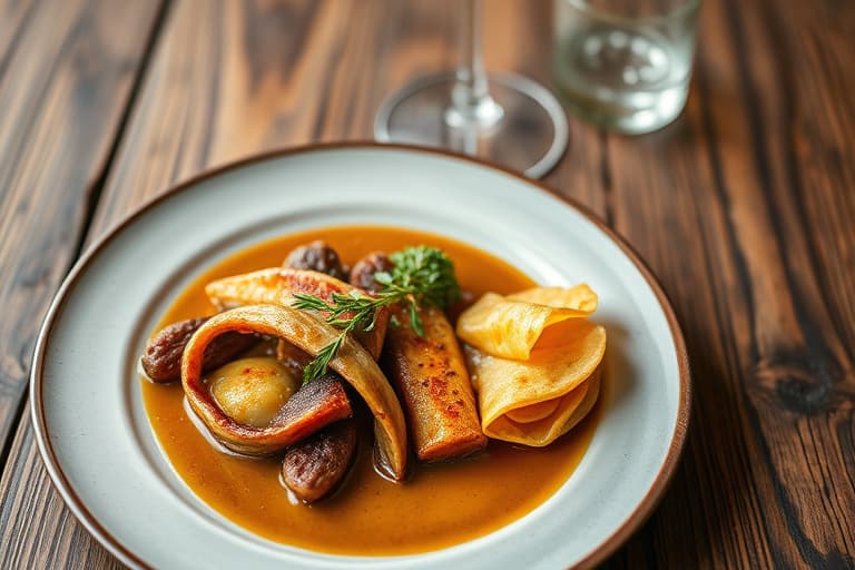 Sprøstekt and med bjørnebærsaus