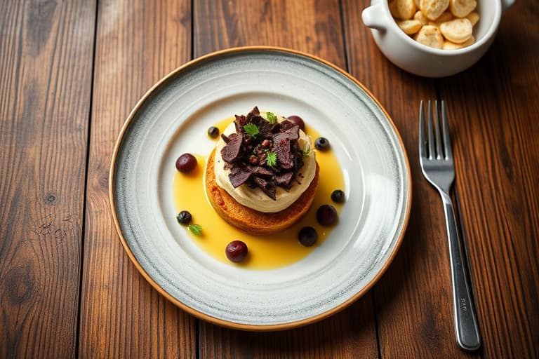 Pærekaker og tørkede kirsebærkaker med ingefær- og sjokoladekjeksdeig topping