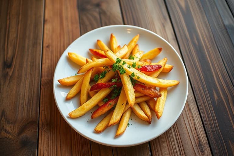 Sprø krydrede ovnsbakte pommes frites