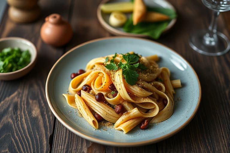 Penne med hasselnøttgremolata og ovnsbakt brokkolini