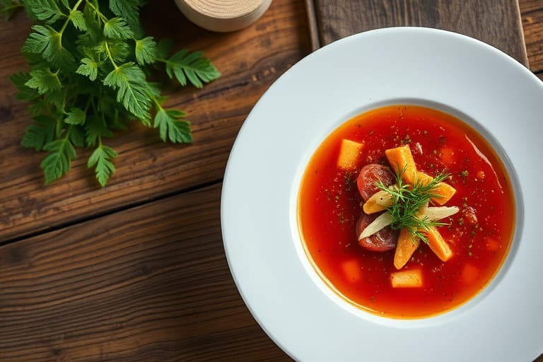 Rødalinssuppe med krydret olje