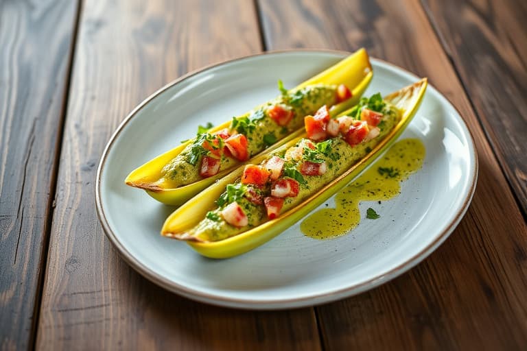 Celery Boats med Gruyère-pesto