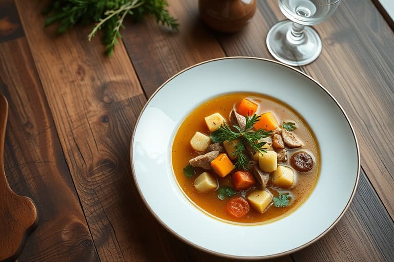 Vintergrønnsaks- og kjøttsuppe