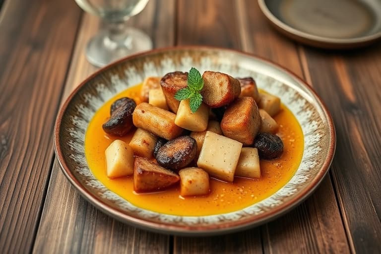 Kylling- og artisjokkfrikassé med morellsopper