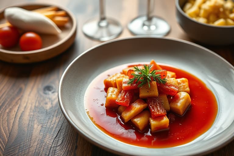 Rød karri med peanøttsaus