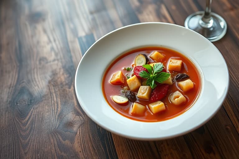 Rødbetsuppe med ovnsbakte rødbeter, potet- og dillsalat