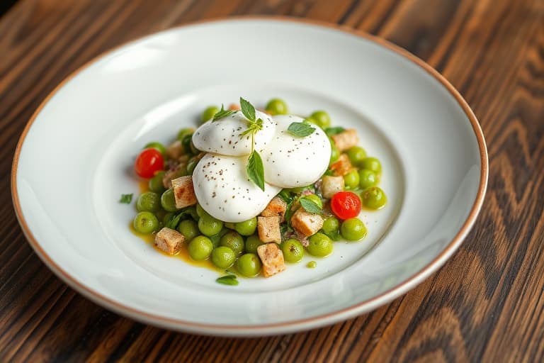 Snaps Peas-salat med burrata