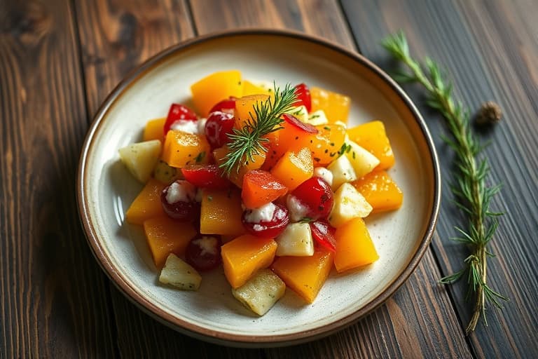 Sitrussalat med stekt rosmarin og oliven