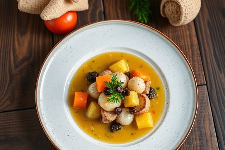 Søtpotet- og aprikospuré med pekannøttstreusel