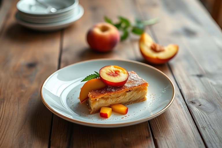 Peach- og bjørnebærcampkake