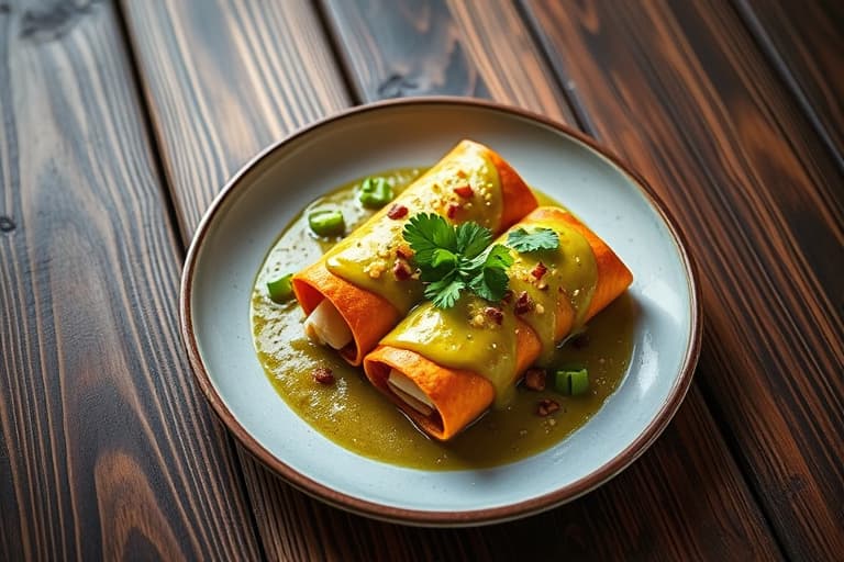 Svinekjøtt Chili Verde Enchiladas