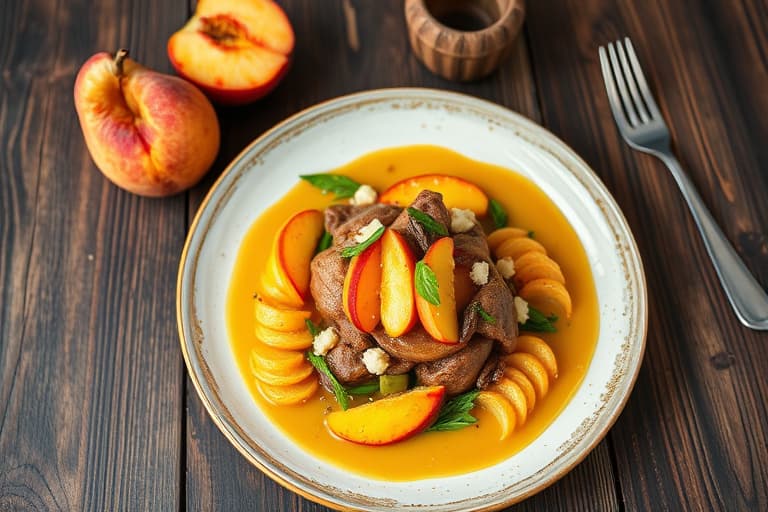 Peach- og bringebærtopper med paibunn