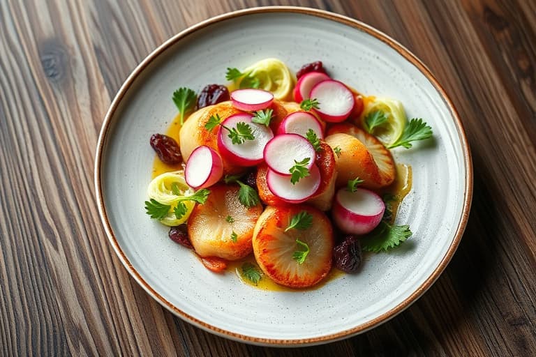 Sautert fennikel, radicchio og pinjekjerner