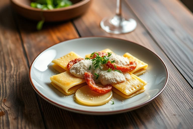 Pea- og parmesanwonton-ravioli