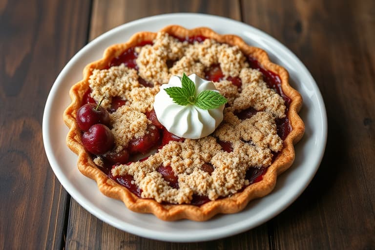 Sour-Cherry Streusel Pie
