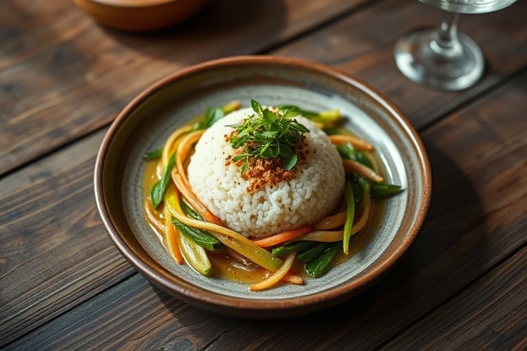 Røkt østers- og sticky rice-fyll i lotusblad