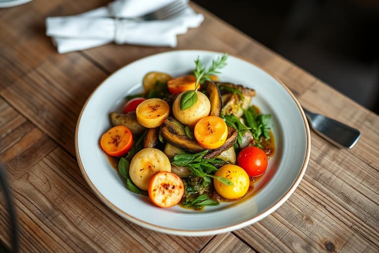 Zucchini- og olivmosede poteter