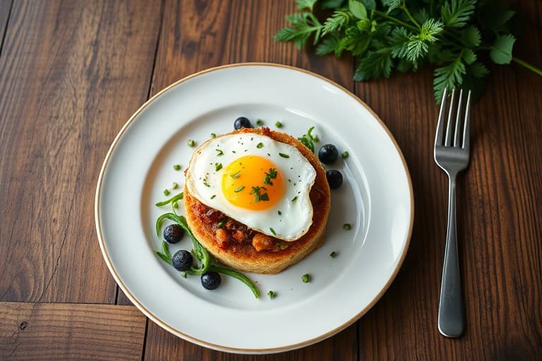 Plantainflatbrød med posjert egg og honningdrypp