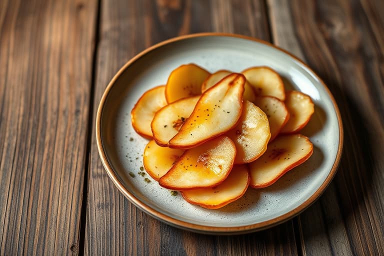 Pear Crisps med vanilje-brunt smør