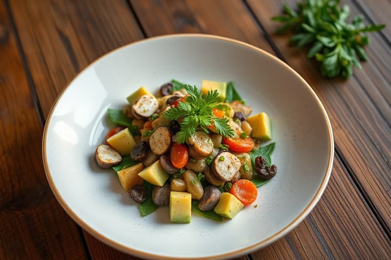 Ung salat med urted avokado