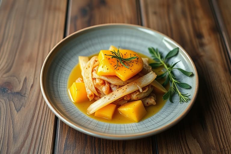 Svineknoke med ananas og sesambrokkoli