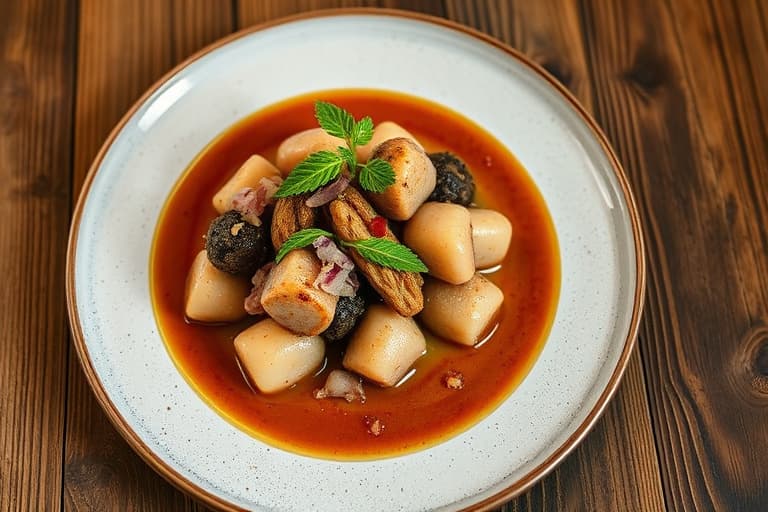 Teelyst andebryst med pærer og blåbærsaus