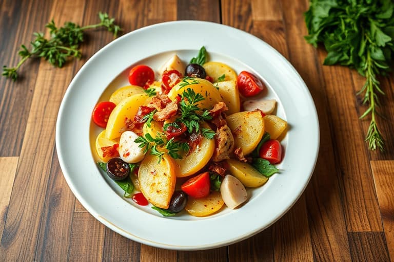 Potetsalat med pancetta, rosmarin og sitron