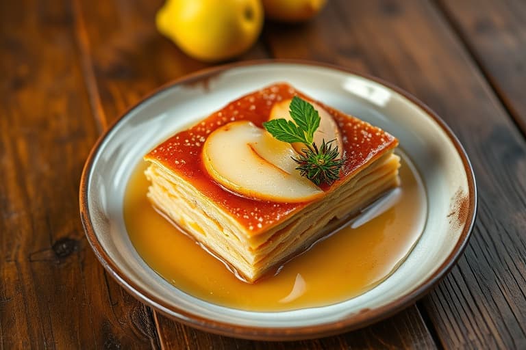 Pear-Ginger Strudel med ingefærkremsaus