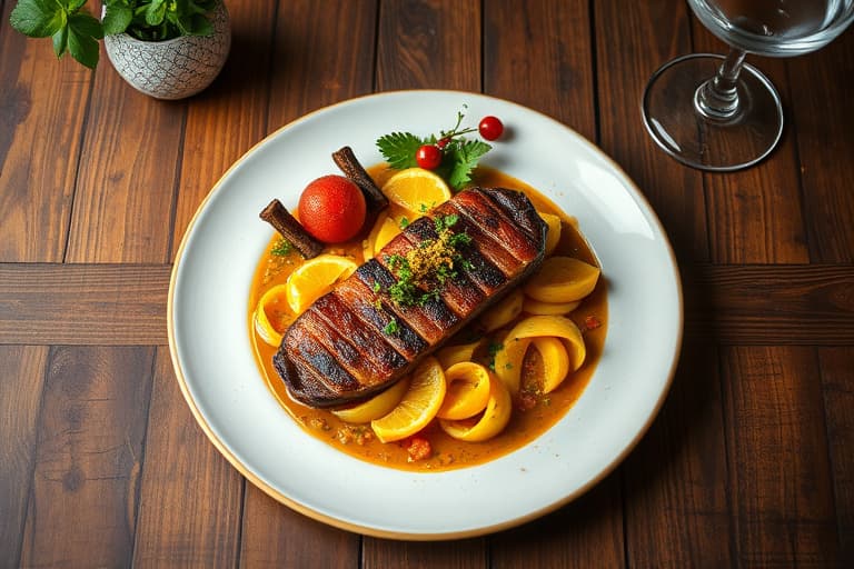 Stekt svinekjøtt med fem grønnsaker