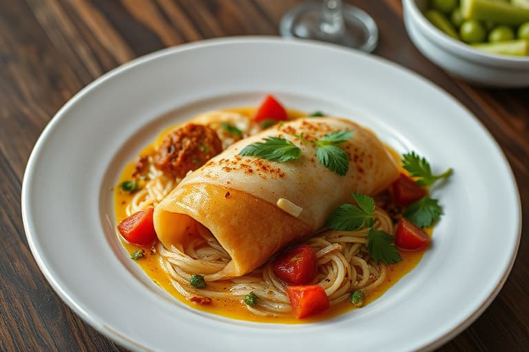 Rava Dosas med potet- og kikertekarri