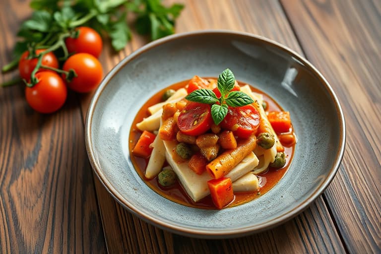 Tomatsalsa, løk og serranoskinke