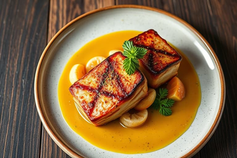 Stekte kamskjell med krydret honning-sitrusglasur på sellerisalat