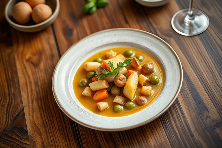 Tørket fava- og potetpuré med løvetannblader