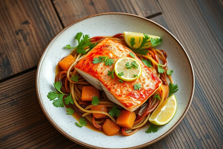 Rød snapper med koriander, hvitløk og lime