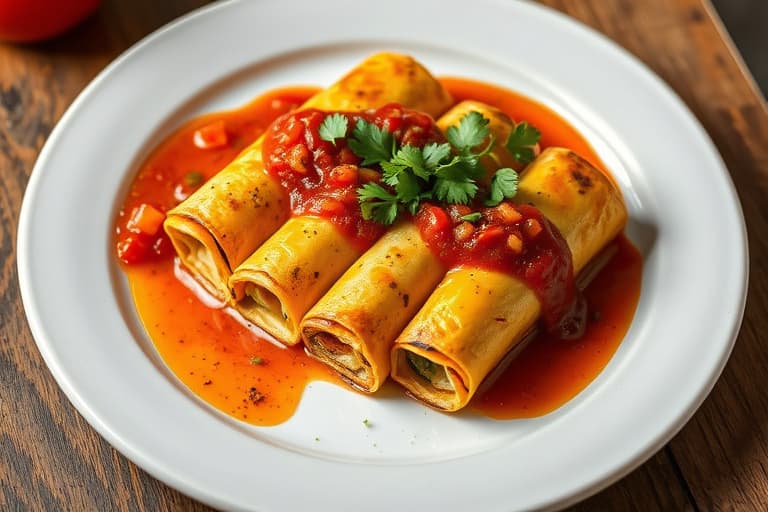 Zucchini- og paprikaenchiladas med to salsas