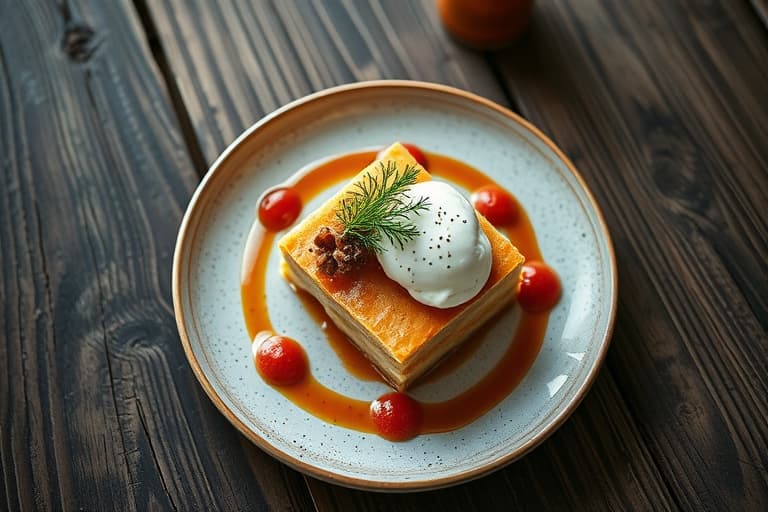 Romkake med rom-rosin-is og øyfrukt