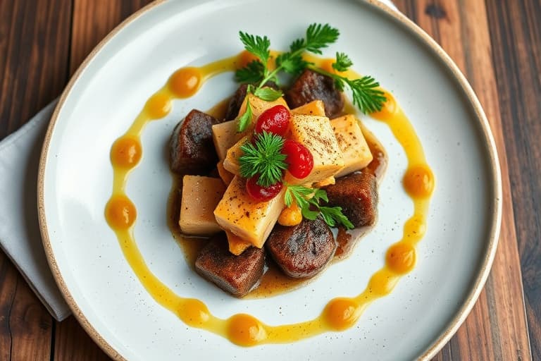 Stekte andebryst med farrorisotto og confitert and