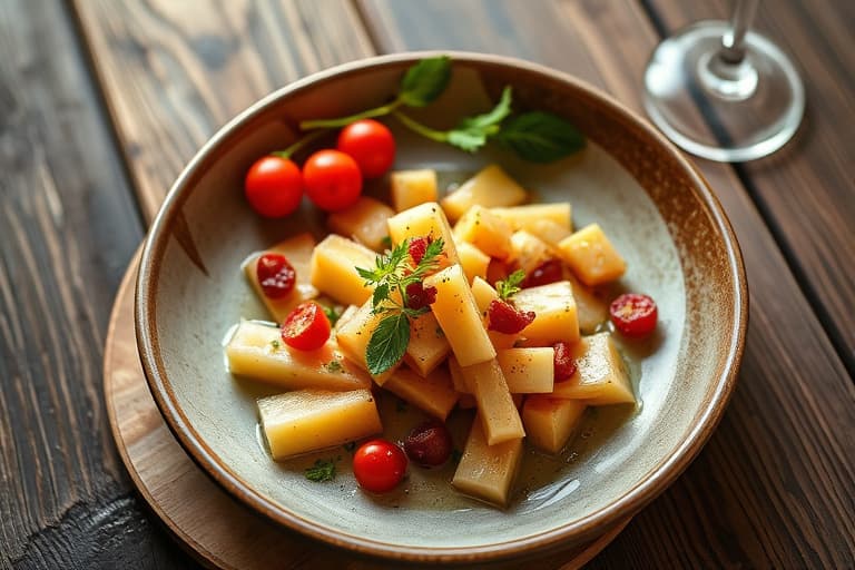 Sprø grønnsaks- og brunrisasalat