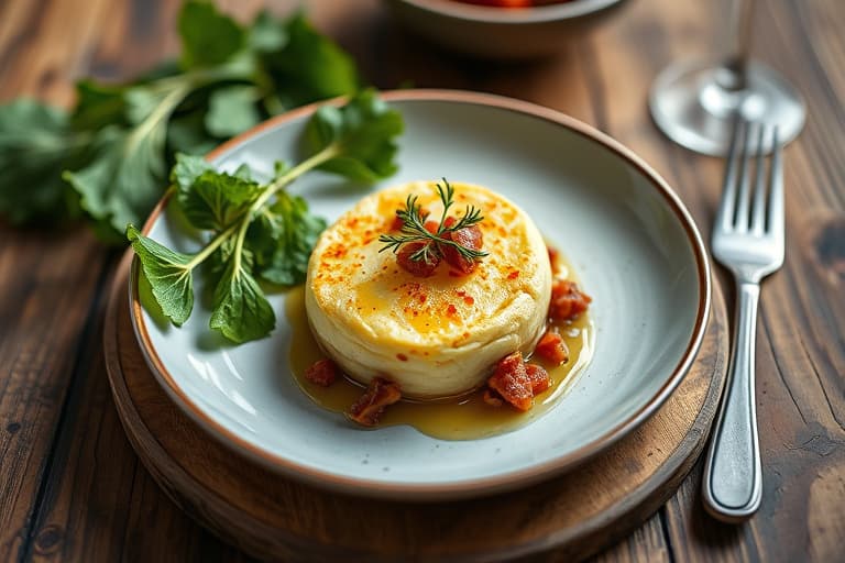 Parmesanbrødpudding med brokkoli rabe og pancetta