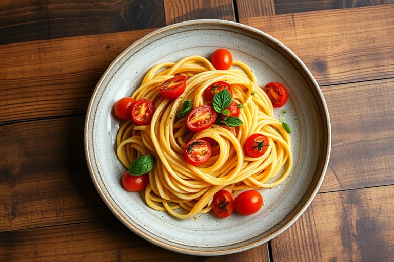 Pasta med grillet tomat- og vårløksaus