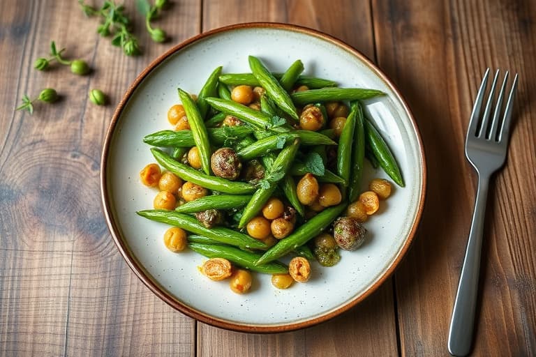 Poteter og haricots verts med vinaigrette