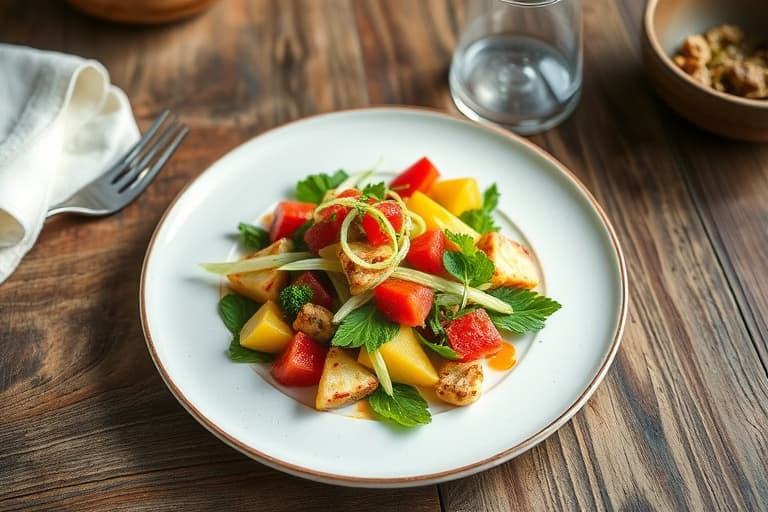 Vårens salat med syltede grønnsaker