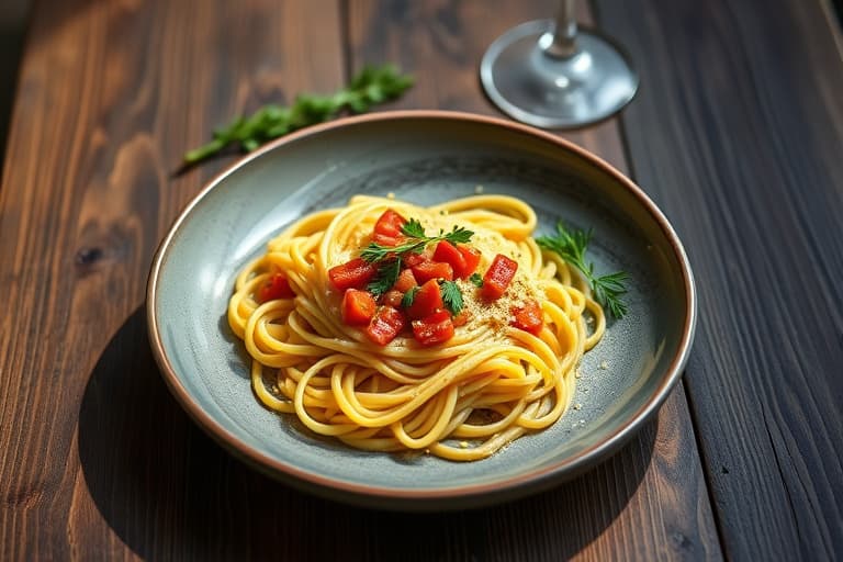 Penne med sitron og rotgrønnsaker